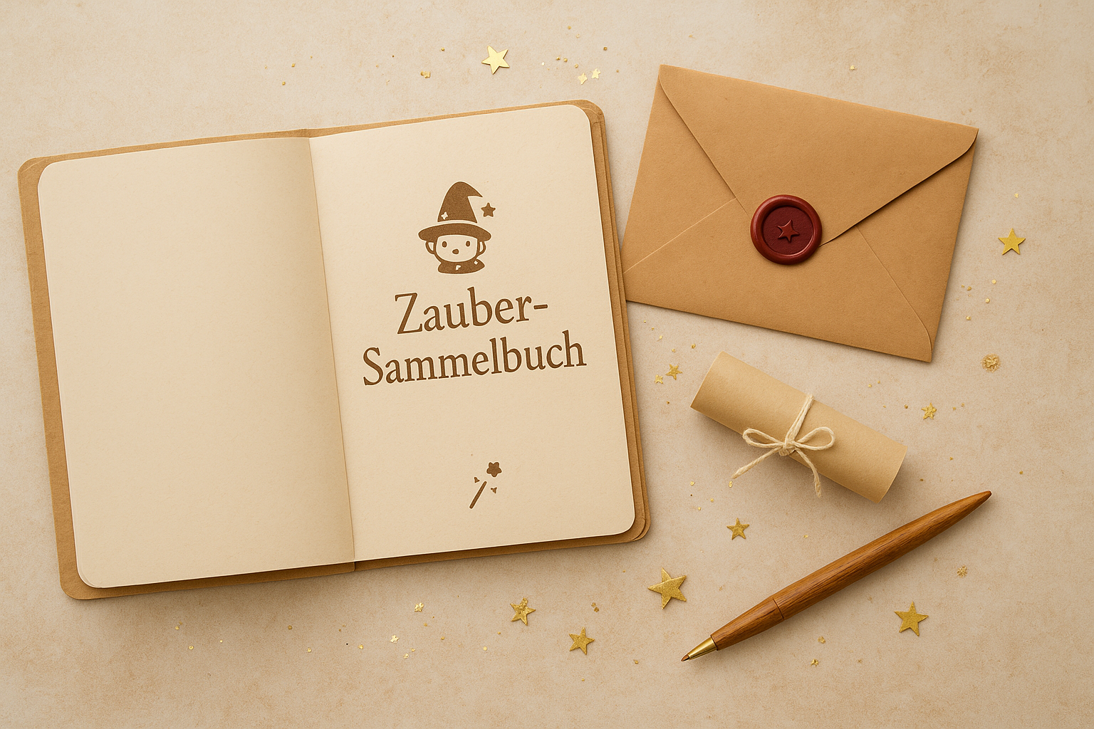 „Zauber-Sammelbuch mit monatlichen Briefen – Lumio, der Zauberlehrling“